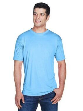 Ultraclub Men’s Columbia Blue Performance T-Shirt NEW